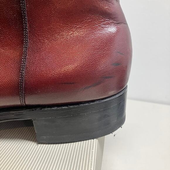 Florsheim Essex Moc Toe Zipper BEATLES Boot VINTAGE Black Cherry Mens Size 10 - Picture 13 of 15